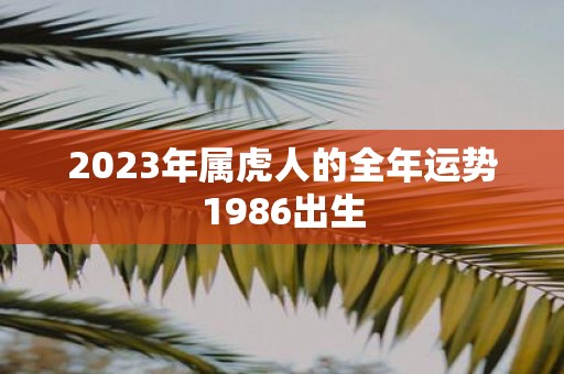 2023年属虎人的全年运势1986出生