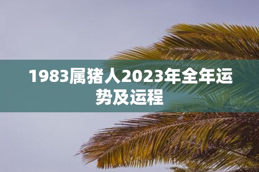 1983属猪人2023年全年运势及运程