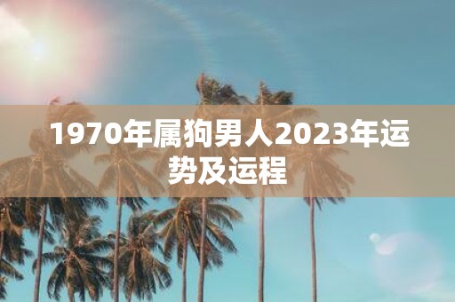 1970年属狗男人2023年运势及运程