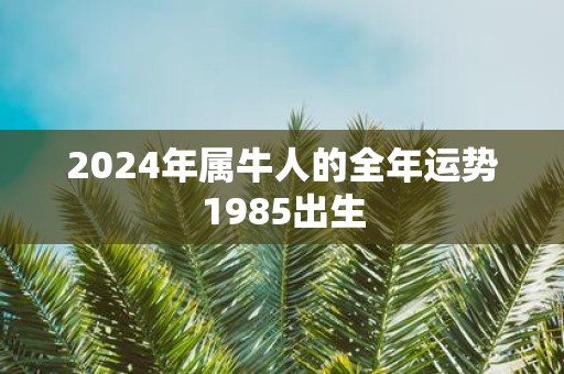 2024年属牛人的全年运势1985出生