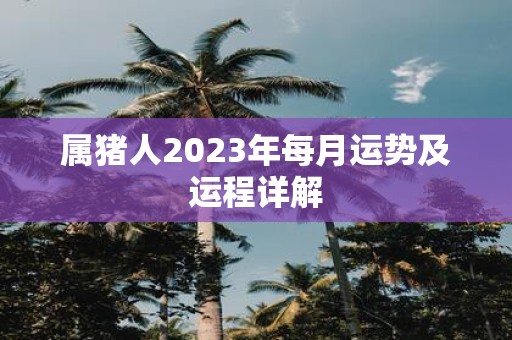 属猪人2023年每月运势及运程详解